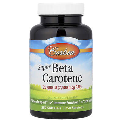 Carlson, Ultra Premium Beta-Carotene, 7,500 mcg RAE (25,000 IU), 250 Softgels