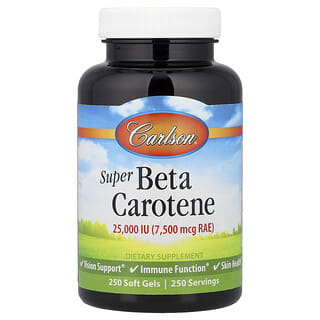 Carlson, Superbeta-caroteno, 7500 mcg (25.000 UI) de EAR, 250 cápsulas blandas
