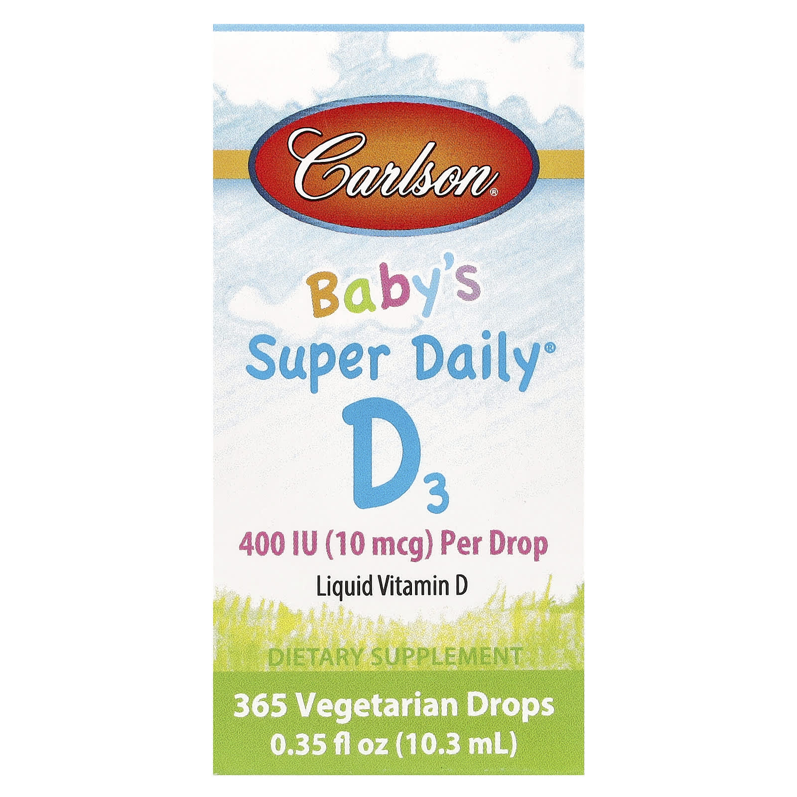Carlson Super Daily D3 for Baby 400IU per drop 0.36oz
