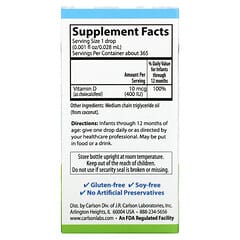 Carlson, Baby's Super Daily D3, 10 mcg (400 IU), 0.35 fl oz (10.3 ml)