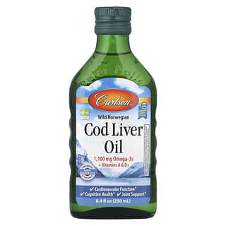 Carlson, Ulei de ficat de cod norvegian sălbatic, 8,4 fl oz (250 ml)