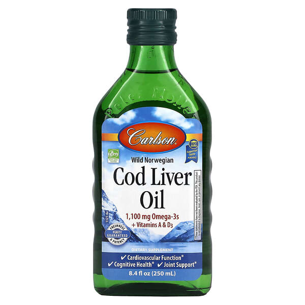 Carlson‏, Wild Norwegian Cod Liver Oil, 8.4 fl oz (250 ml)