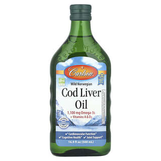 Carlson, Wild Norwegian Cod Liver Oil, 16.9 fl oz (500 ml)