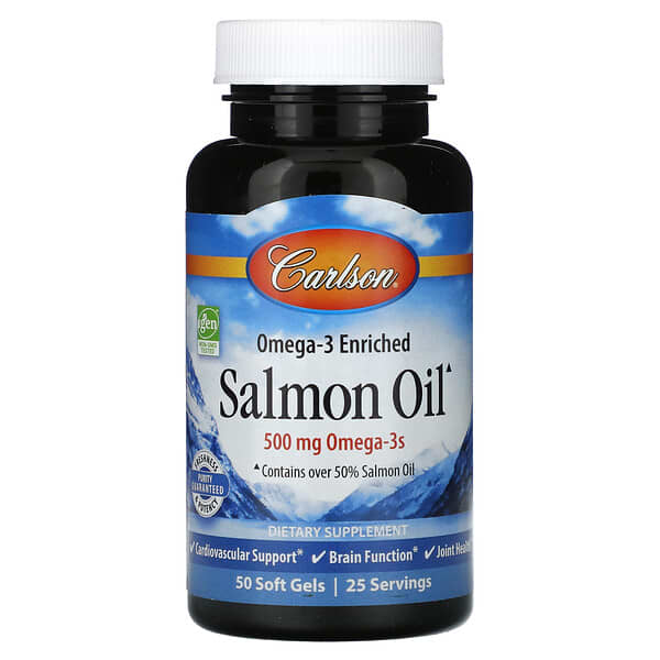Carlson, 富 Omega-3 鮭魚油，500 毫克，50 粒軟凝膠（每粒軟凝膠 250 毫克）