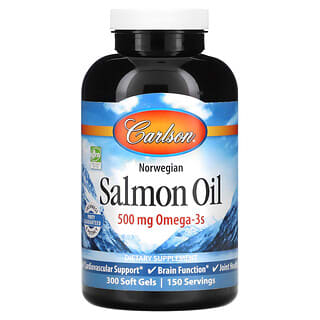 Carlson Labs, Noruego, Aceite de salmón, 250 mg, 300 cápsulas blandas