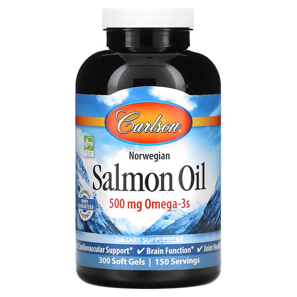 Carlson, 挪威鮭魚油，500 毫克，300 粒軟凝膠（每粒軟凝膠 250 毫克）