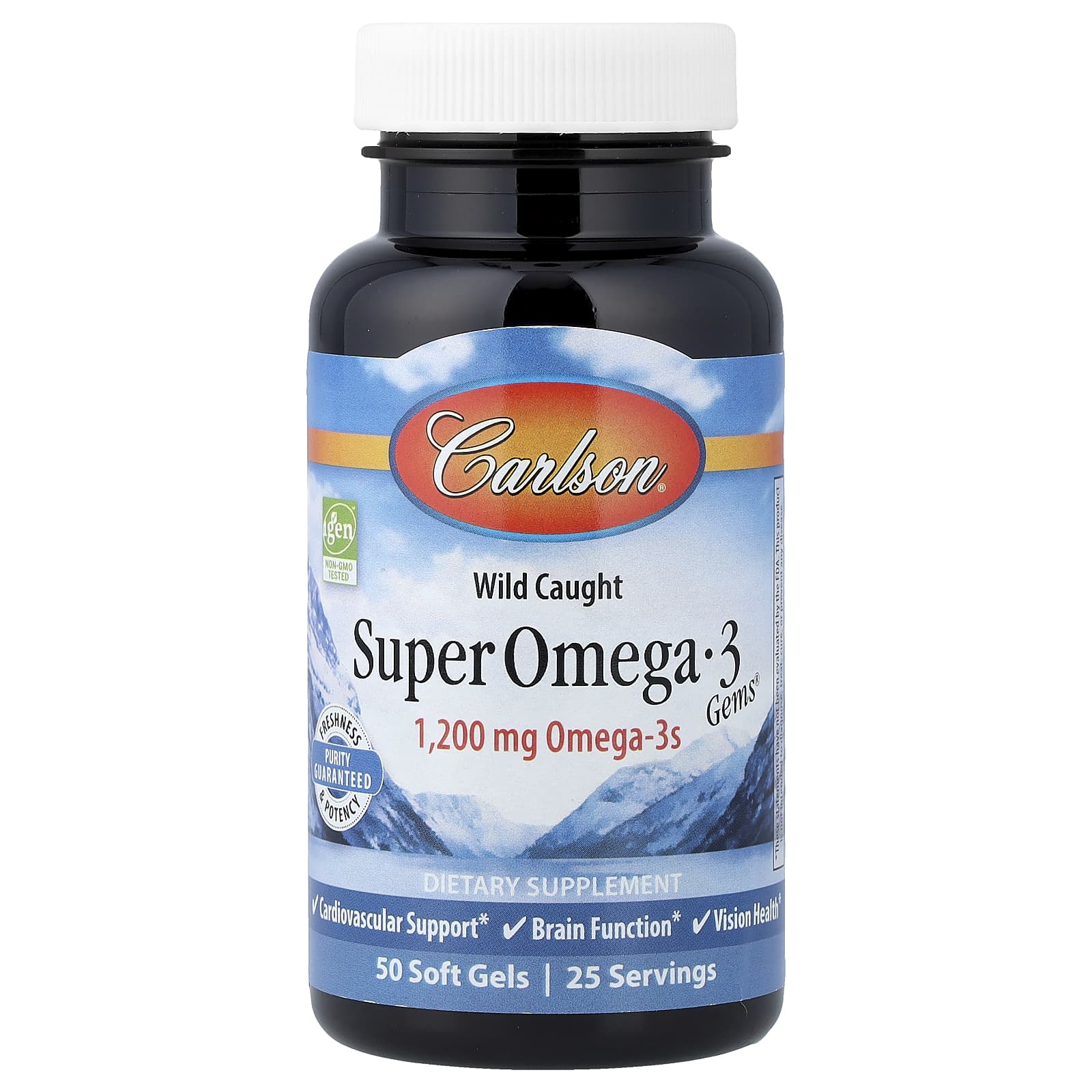 Carlson, Super Omega-3 Gems®, высокоэффективные омега-3 кислоты из рыбы дикого улова, 50 капсул