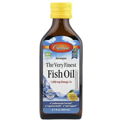 Carlson, Norwegian, The Very Finest Fish Oil, Natural Lemon, 6.7 fl oz (200 ml)