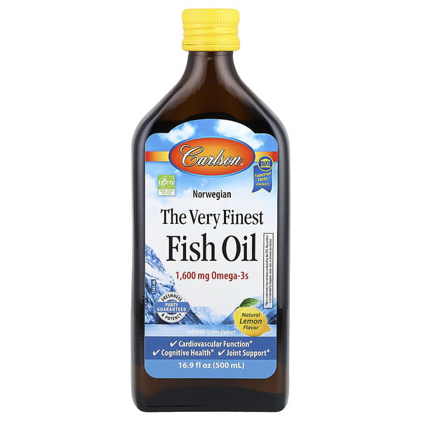 Carlson Norwegian, The Very Finest Fish Oil, Natural Lemon, 16.9 fl oz (500 ml)