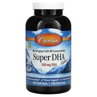 Carlson, Super-DHA Gems, 500 mg, 180 Soft Gels
