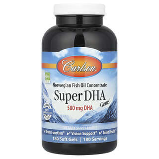 Carlson, Super DHA Gems®, 180 Cápsulas Softgel