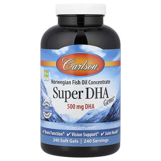 Carlson, Super DHA Gems, 500 mg, 240 zachte gels