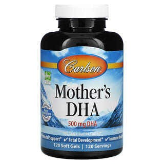Carlson, DHA da Mãe, 500 mg, 120 Cápsulas Softgel