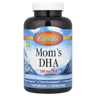 Carlson, DHA de la madre, 500 mg, 120 cápsulas blandas