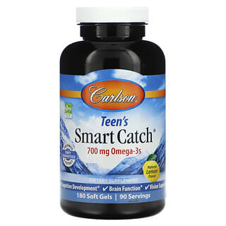 Carlson, Teen's Smart Catch, Natural Lemon, 350 mg, 180 Soft Gels