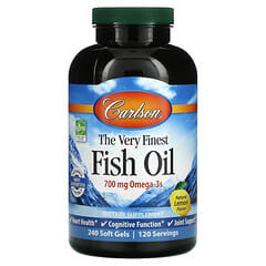 Carlson, The Very Finest Fish Oil, Natural Lemon, 350 mg, 240 Soft Gels