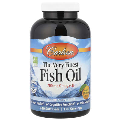 Carlson, Premium Fish Oil, Natural Orange Flavor, 350 mg, 240 Softgels