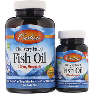 Carlson Labs, 優質魚油，天然橙味，350 毫克，120 + 30 粒軟凝膠