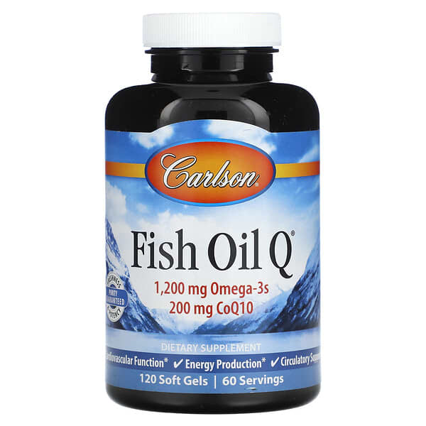 Carlson, 魚油Q&amp;輔酶Q10複合膳食膠囊，100毫克，120粒