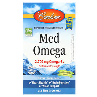 Carlson, Med Omega, Sabor lima-limón, 2700 mg, 3.3 fl oz (100 ml)
