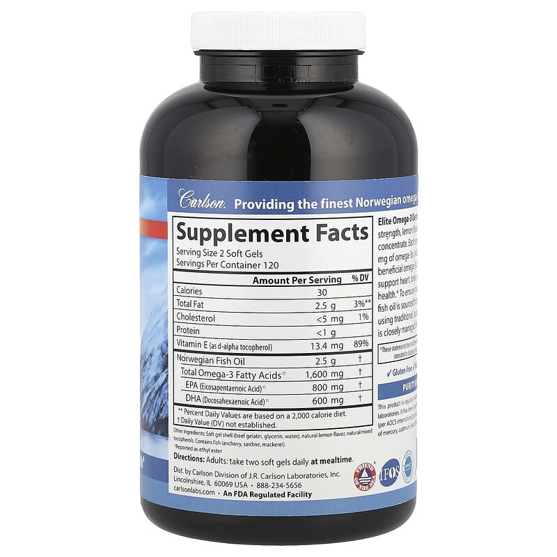 Elite Omega-3 Gems, Suplemento de omega-3 selectos, Sabor natural