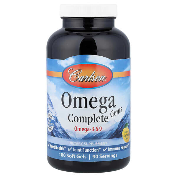 Carlson, Omega Complete Gems™ 软胶囊，180 粒装