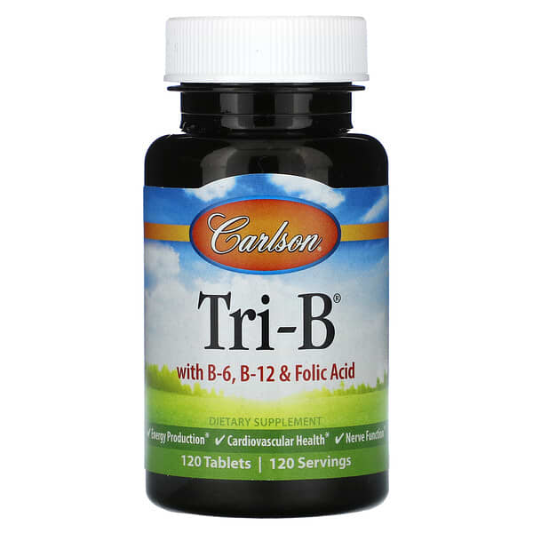 Carlson, Tri-B®, B-6, B-12 및 엽산 함유, 120정