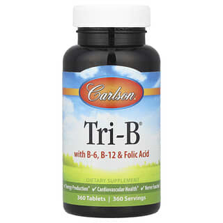 Carlson, Tri-B® with B-6, B-12 & Folic Acid, 360 Tablets