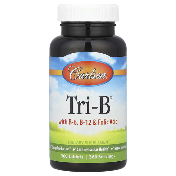 Carlson, 含 B6、B12 和葉酸的 Tri-B，360 片