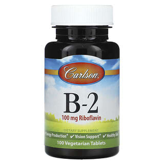 Carlson, Vitamina B2, 100 mg, 100 comprimidos vegetales