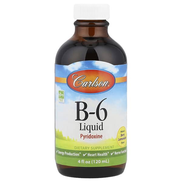 Carlson B-6 Liquid, Natural Berry Lemonade, 4 fl oz (120 ml)