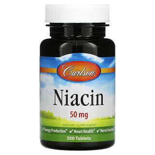 Carlson Labs, Niacin, 50 mg, 300 Tabletas