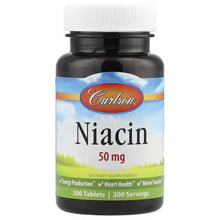 Carlson, Niacin, 50 mg, 300 Tablets