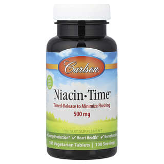 Carlson, Niacin-Time®, 500 mg, 100 Vegetarian Tablets