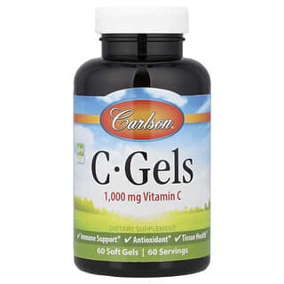 Carlson, C-Gels, Vitamina C, 1000 mg, 60 cápsulas blandas