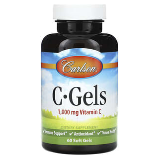 Carlson, C-Gels（Cジェル）、ビタミンC、1,000mg、ソフトジェル60粒