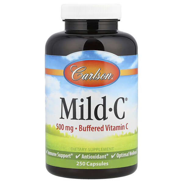 Carlson Mild-C®, Buffered Vitamin C, 250 Capsules