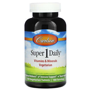 Carlson, Super 1 Daily, вегетарианская поливитаминная формула, 180 таблеток