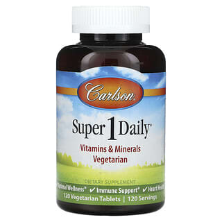 Carlson, Super 1 Diário, 120 Comprimidos Vegetarianos
