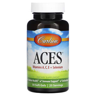 Carlson, ACES, Vitamins A, C, E + Selenium, 50 Soft Gels