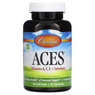 Carlson, ACES, Vitaminas A, C, E + selenio`` 90 cápsulas blandas
