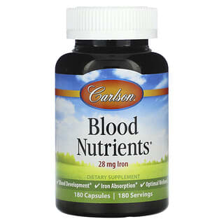 Carlson, Blood Nutrients, Blutnährstoffe, 180 Kapseln
