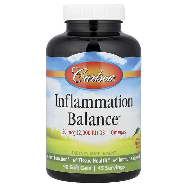 Carlson Inflammation Balance®, Natural Lemon, 90 Soft Gels