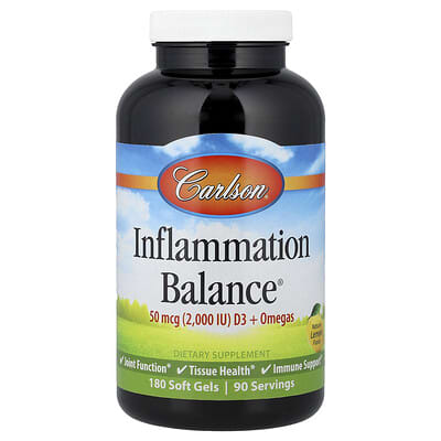 Carlson, Inflammation Balance®, Natural Lemon, 180 Soft Gels