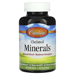 Carlson, Chelated Minerals, 90 Soft Gels