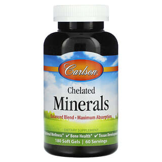 Carlson, Chelated Minerals, 180 Soft Gels
