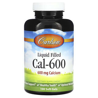 Carlson, Cal-600 rempli de liquide, 600 mg, 100 capsules molles