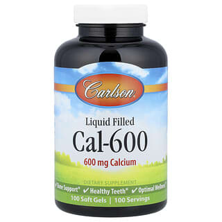 Carlson, Flydende fyldt Cal-600, 600 mg, 100 bløde geler