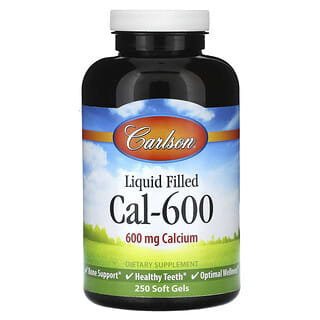 Carlson, Cal-600 relleno de líquido, 600 mg, 250 cápsulas blandas