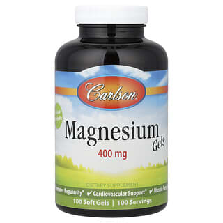Carlson, Magnesium Gels, 400 mg, 100 Soft Gels